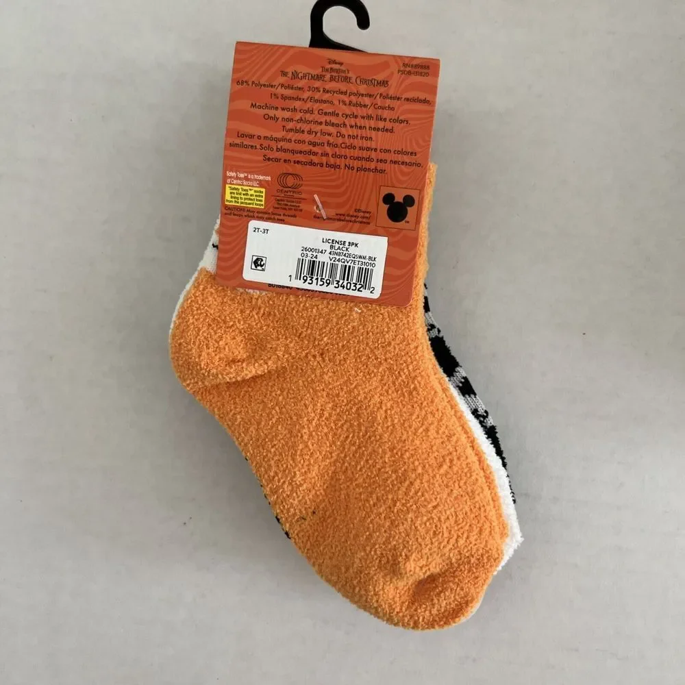 Disney Socks 2T-3T Glow In The Dark Tim‎ Burton The Nightmare Before Christmas